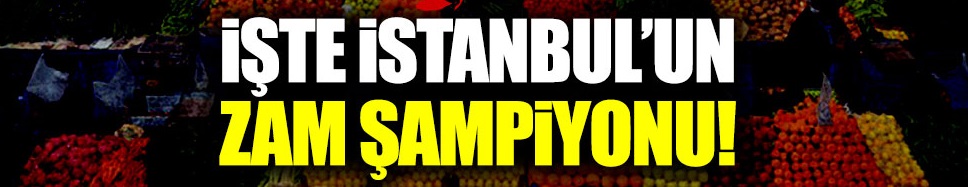 İşte İstanbul'un zam şampiyonu