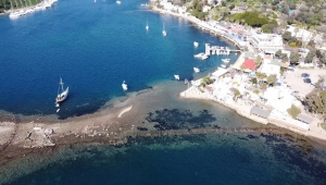 Bodrum'da deniz çekildi, tarihi 'Kral Yolu' ortaya çıktı