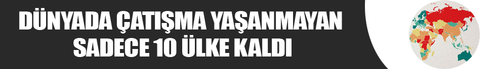 Dünyada çatışma yaşanmayan sadece 10 ülke kaldı