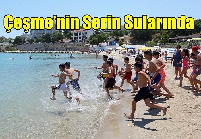 Bucalı çocuklar Çeşme’nin Serin Sularında